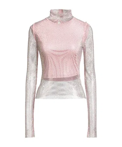 Sportmax Crystal-embellished Top In Pink