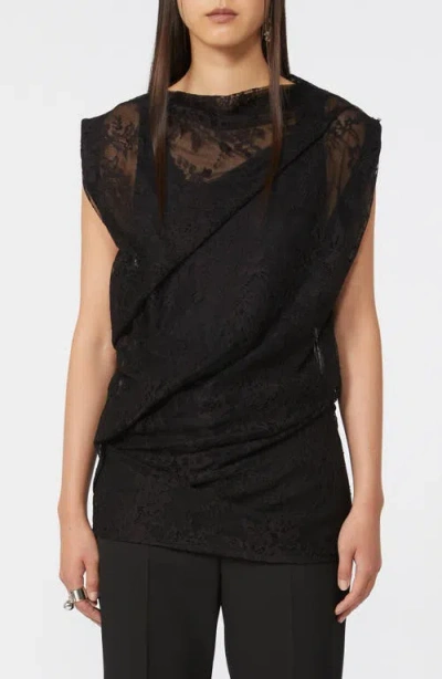 Sportmax Lace Sleeveless Top In Black