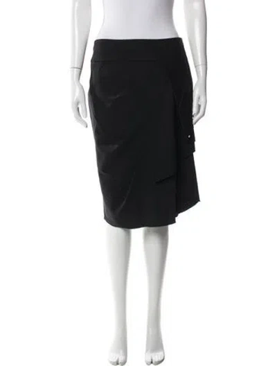 Pre-owned Sportmax Cutout Accent Midi Length Skirt In Black