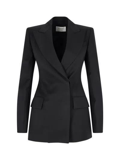 Sportmax Danzica Double-breasted Blazer In Black