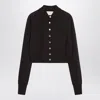 Sportmax Dark Brown Cardigan In Wool In Black