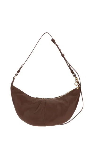 Sportmax Dark Brown Logo Shoulder Bag