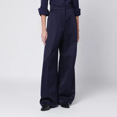 Sportmax Dark Purple Oversized Trousers In Blue