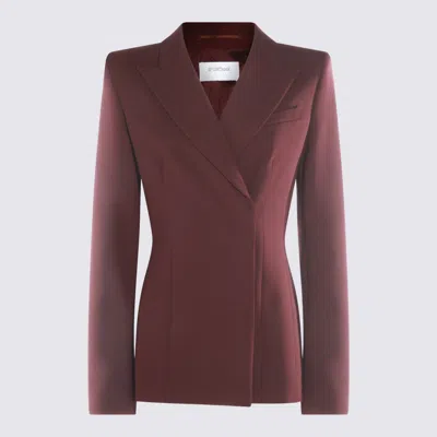 Sportmax Dark Red Cocco Blazer In Brown