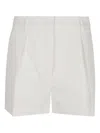 Sportmax Tailored Pleated Shorts Belt Loops In Neutrals