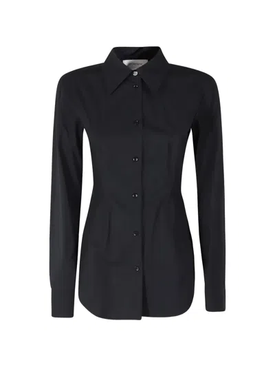 Sportmax Darted Long-sleeve Shirt In Black