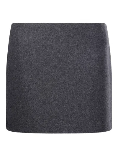 Sportmax Short Wool Blend Skirt In Gray