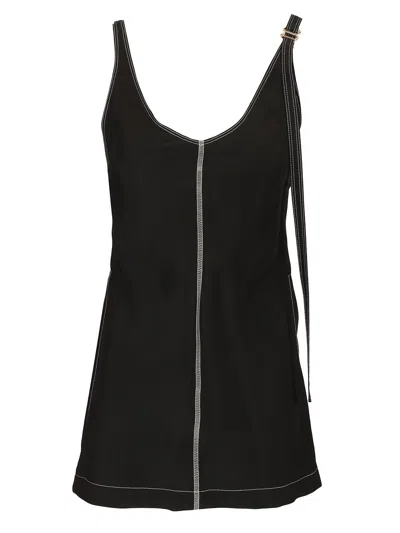 Sportmax Deep Neckline Tank Top Tops Black