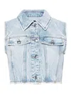 Sportmax Buttoned Sleeveless Denim Gilet In Blue