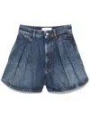 Sportmax Oversized Denim Shorts Trousers Blue In Blue