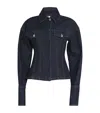 Sportmax Denim Fitted-waist Jacket In Navy