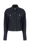 Sportmax Denim Fitted-waist Jacket In Blu Notte