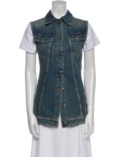 Pre-owned Sportmax Denim Jacket In Blue