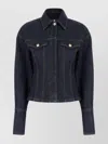 Sportmax Denim Jacket With Chest Pockets And Contrast Stitching In Blue