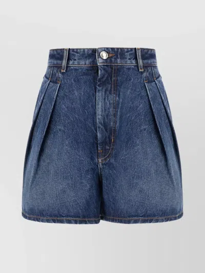 SPORTMAX DENIM SHORTS WITH BACK POCKETS AND FRONT PLEATS