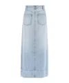Sportmax Light-washed Denim Piavade Skirt In Blue