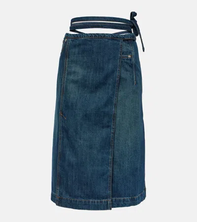 Sportmax Denim Wrap Skirt In Blue