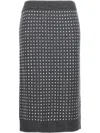 Sportmax High Waist Embellished Skirt In Grey