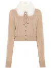 Sportmax Detachable Collar Cardigan In Nude