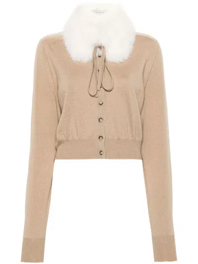 SPORTMAX DETACHABLE-COLLAR WOOL CARDIGAN