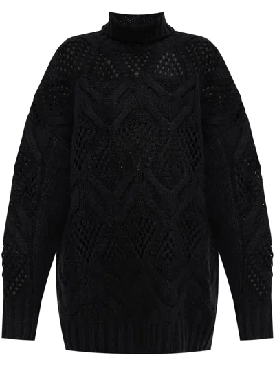 Sportmax Chunky Knit Sweater High Neck Design In Multi