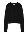 Sportmax Diamond Knitted Wool Round-neck Sweater In Black