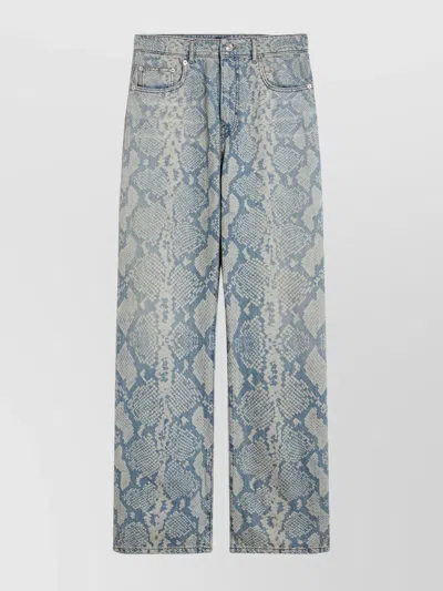Sportmax Diego Snake Print Trousers With Double-breasted Blazer In Blue