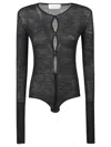 Sportmax Dinar Ribbed Bodysuit In Nero