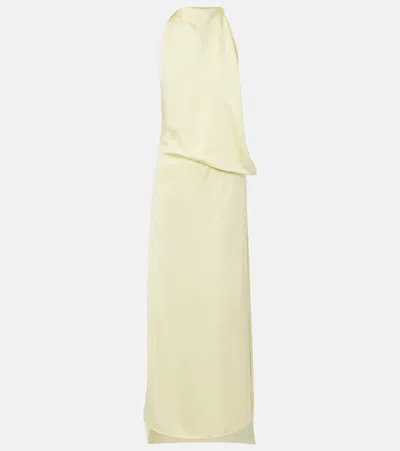 Sportmax Dolmen Satin Gown In Yellow