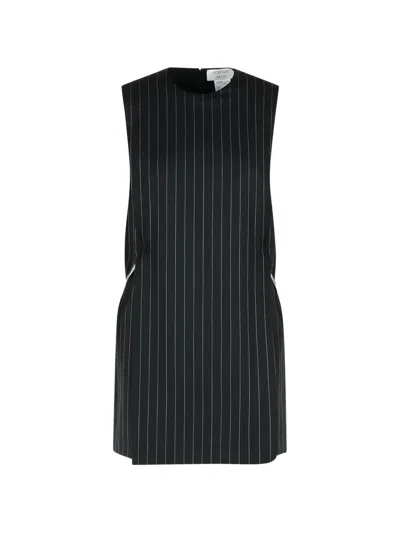 Sportmax Domoni Striped Layered Mini Dress In Black