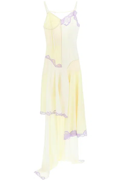 Sportmax 'donald' Patchwork Dress In Yellow,white