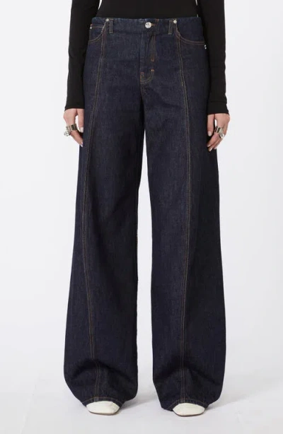 Sportmax Dora Oversize Wide Leg Jeans In Blue