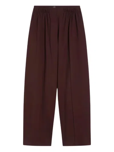 Sportmax Double-belt Wide-leg Trousers In Burgundy