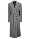 Sportmax Double-breasted Long-sleeved Coat In Black