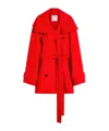 Sportmax Belted Double-breasted Trench Coat In Red