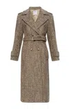 Sportmax Melange Brown Wool Blend Denaro Coat In Sand