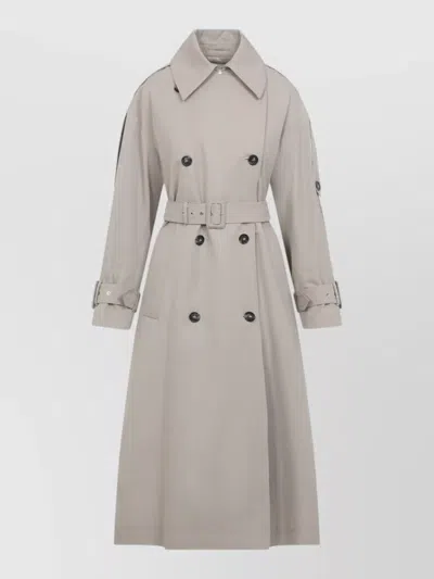 Sportmax Gocce Trench Coat Buttoned Cuffs Epaulettes In White
