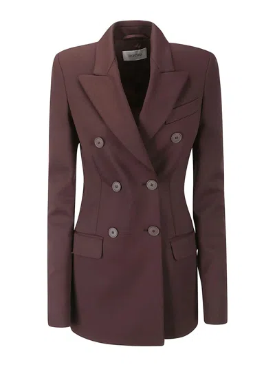 Sportmax Double-breasted Blazer In Brown