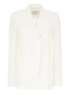 Sportmax Cotton Blazer With Long Sleeves And Notched Lapels In White