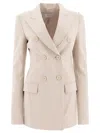 Sportmax Double-breasted Blazer With Spear Lapels Jackets And Coats Beige In Neutral