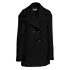 Sportmax Double-breasted Caban Coat With Notched Lapel And Side Pockets In Black