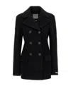Sportmax Black Slim Double-breasted Jacket Wth Rhinestone Detail In Stretch Polyamide Woman In Black