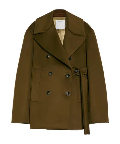 Sportmax Double-breasted Coat In Brown