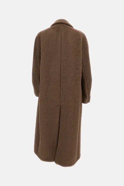 Sportmax Double-breasted Coat Comune In Brown