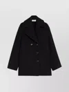 Sportmax Double-breasted Coat Front Pockets In Black