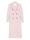 Sportmax Double-breasted Long Coat Notched Lapels In Pink