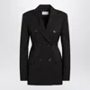 Sportmax Adamo Double Breasted Tailored Virgin Wool Blazer In Black