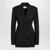 Sportmax Adamo Double Breasted Tailored Virgin Wool Blazer In Black