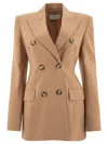 Sportmax Camel-coloured Double-breasted Jacket In Beige