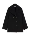 Sportmax Double-breasted Coat Front Pockets In Black